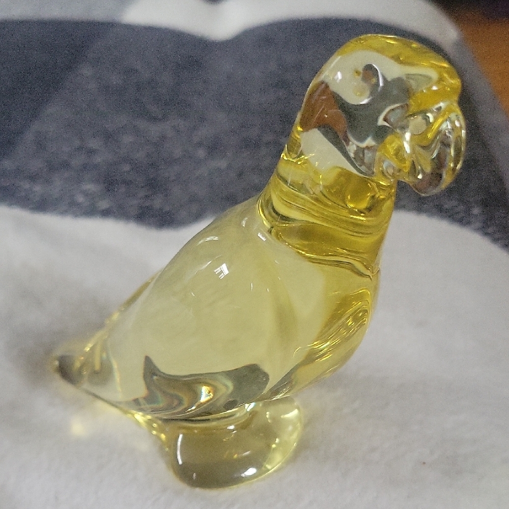 Baccarat Yellow Crystal Parrot